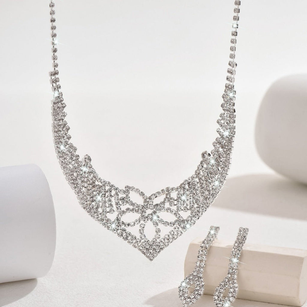 Mariam's Collection Sparkling Rhinestone Trio Earrings Necklace Bracelet Collection (MAC315) — detail shot 6