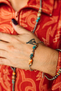 Wild Junkie Spiny Oyster Turquoise Beaded Chain Bracelet — main product shot