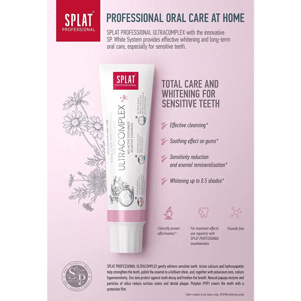 Splat Ultra Complex Toothpaste 100ml - Effective Oral Care | Fluoride-Free