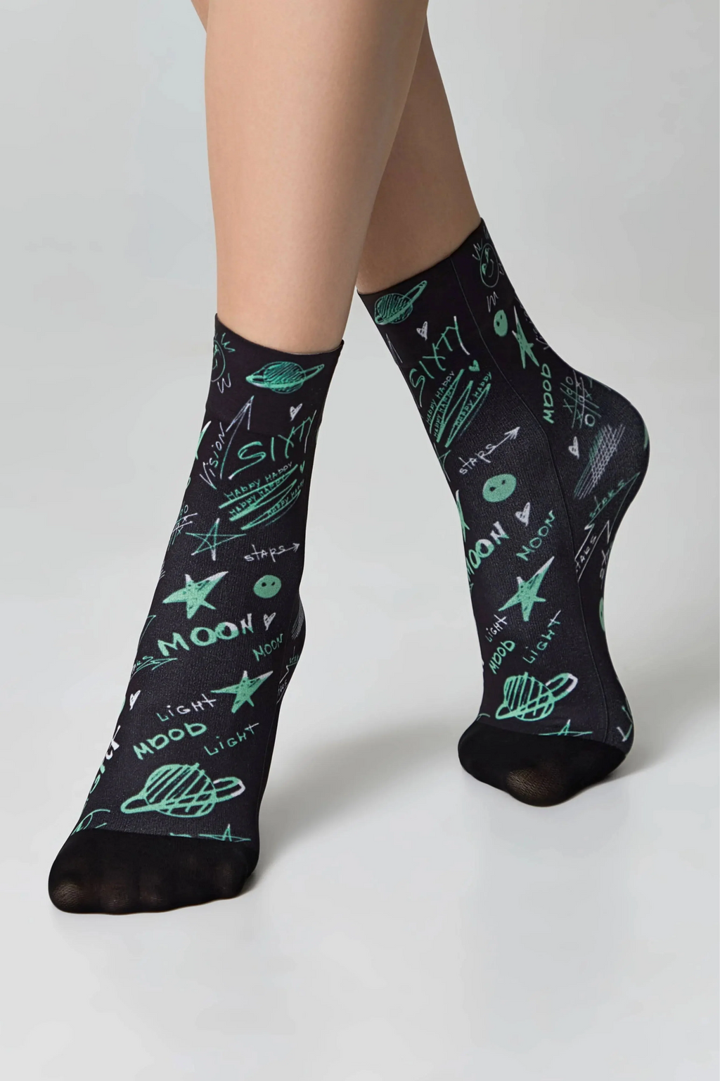 TheRanok.com Dense Socks Conte Fantasy 913 - Moon Pattern — detail close-up