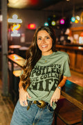 Wild Junkie Spoiled Blue Collar Wife Graphic Tee — main product shot