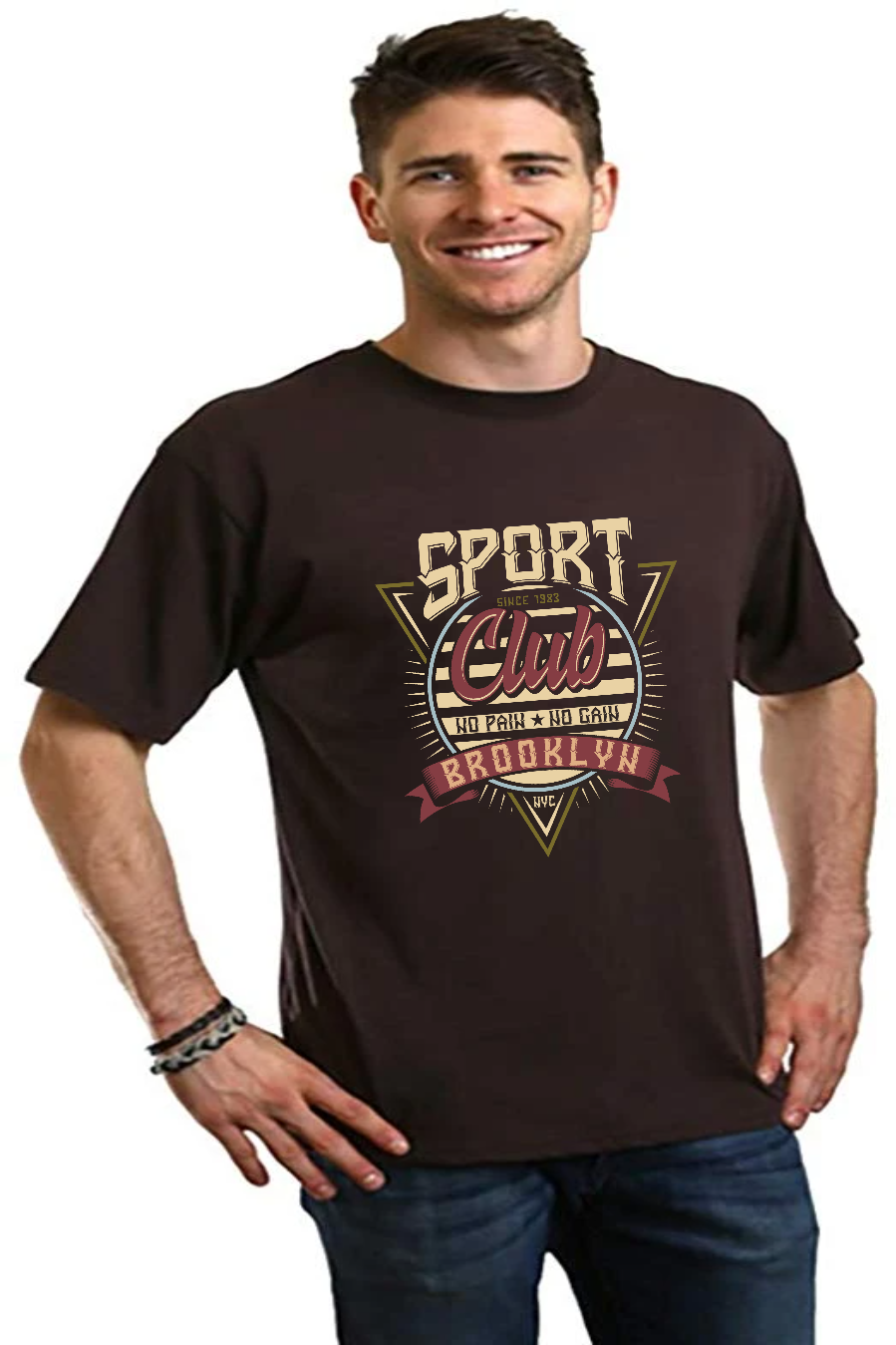 Spun Bamboo Sport Club Men's Bamboo Viscose/Organic Cotton Short Sleeve Graphic T-Shirt — back view
