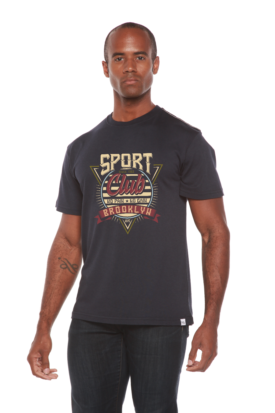 Spun Bamboo Sport Club Men's Bamboo Viscose/Organic Cotton Short Sleeve Graphic T-Shirt — side view