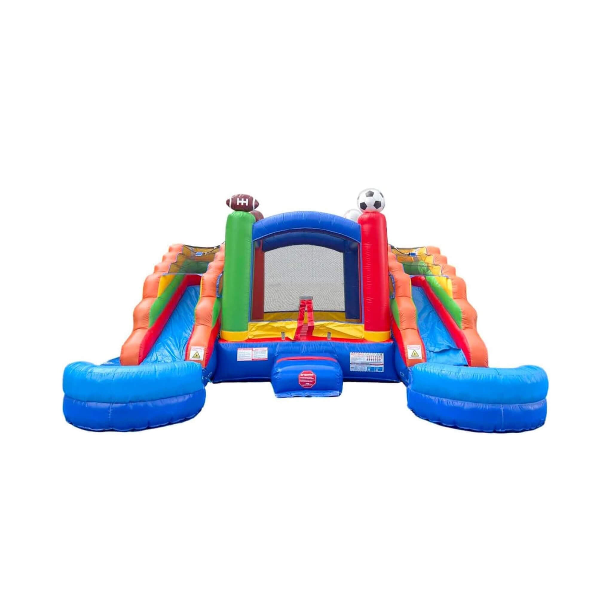 16FT Sports Castle Bounce House With Double Water Slides (SAK17635) – SAKSBY WHOLESALE