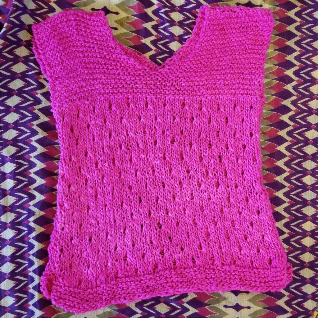Darn Good Yarn Darn Good Yarn Spring Fling Tee Knitting Kit — construction detail