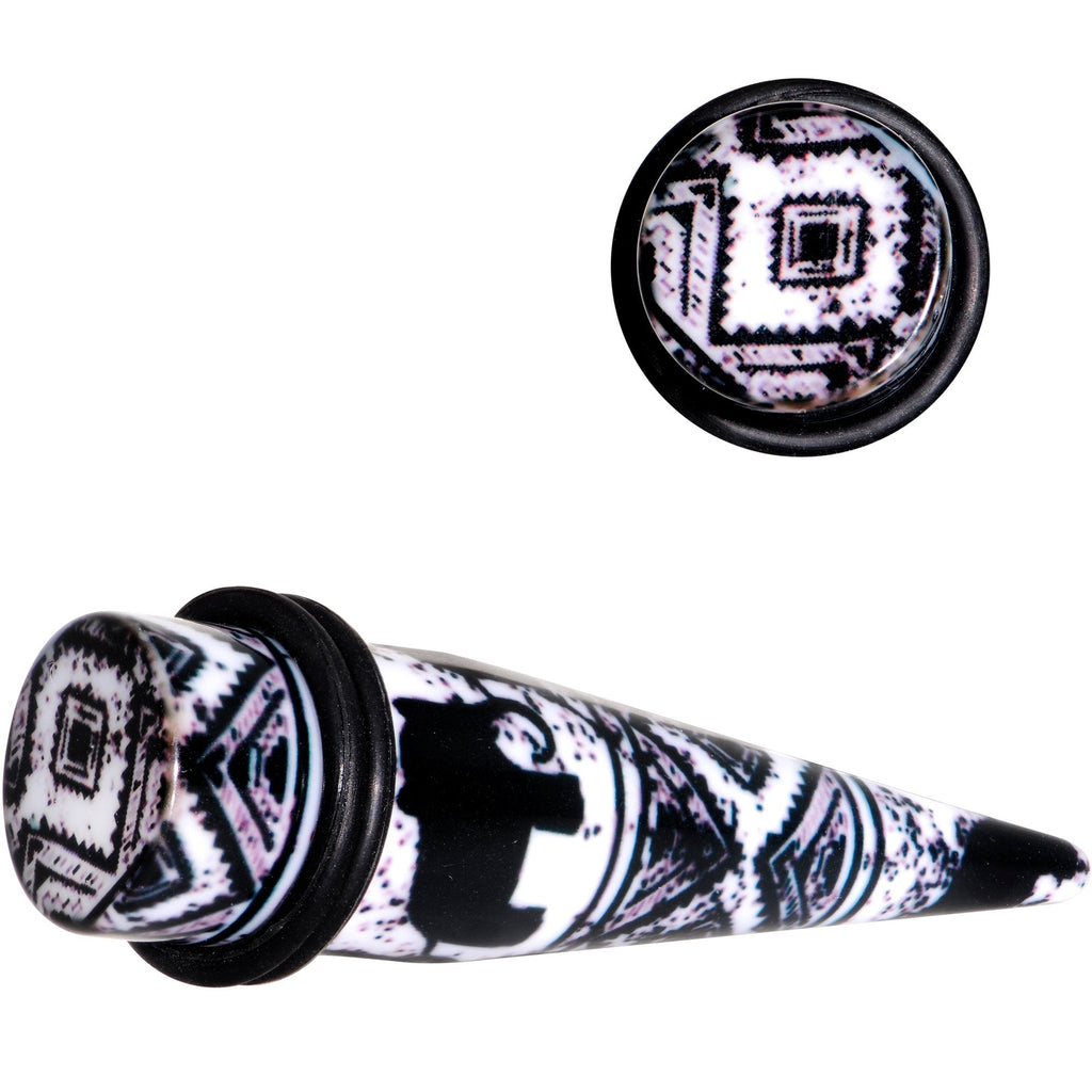 BodyCandy Black Acrylic Southwest Weave Straight Taper Set 3mm to 16mm — comparison shot