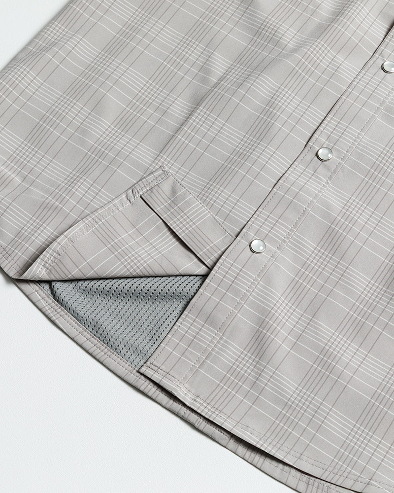 Off The Grid Surplus Deke SS Shirt - Storm Grey — fabric or material detail