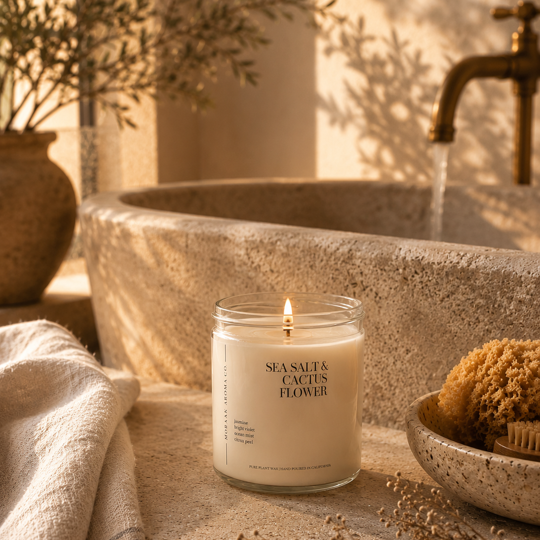 Sea Salt & Cactus Flower Candle – Mobaak Aromatherapy Shoppe, view 2