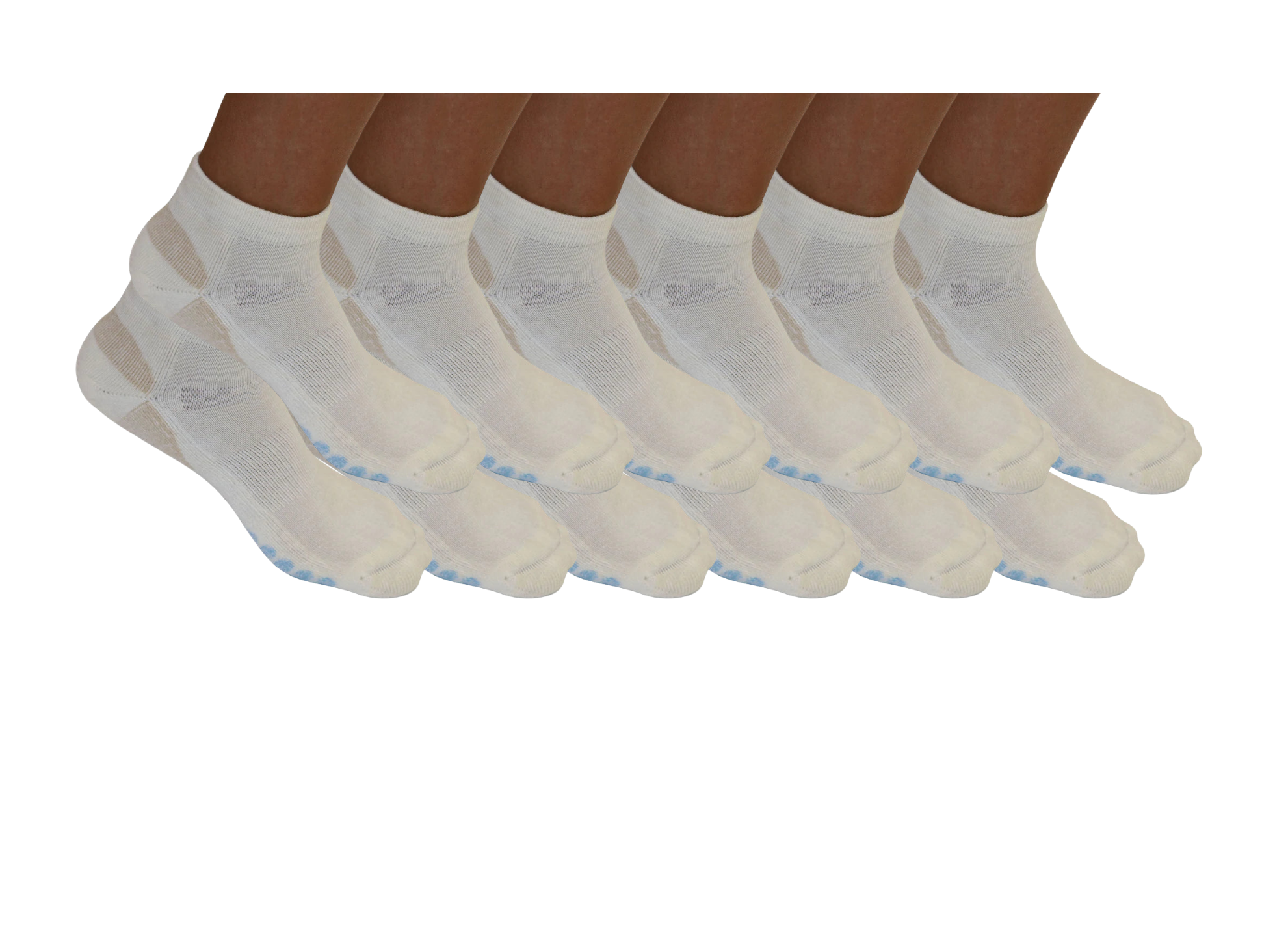 Spun Bamboo High Performance Anklet Bamboo Viscose Socks Unisex White Color - 12-pack — main product shot