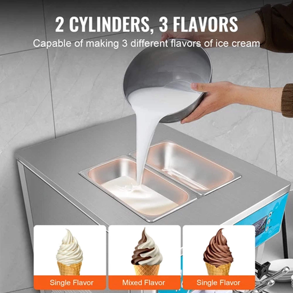 Stainless Steel Commercial 21-31 L/H 3-Flavor Soft Serve Ice Cream Machine Maker (SAK65291) – SAKSBY WHOLESALE, view 4