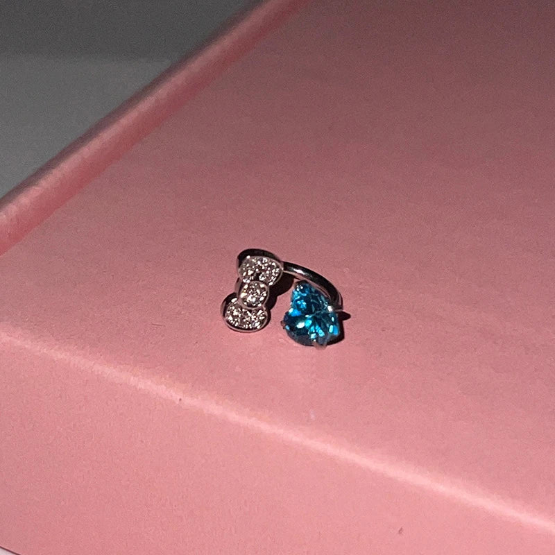MyClosetAid Stainless Surgical Steel Earrings with Crystal Bow