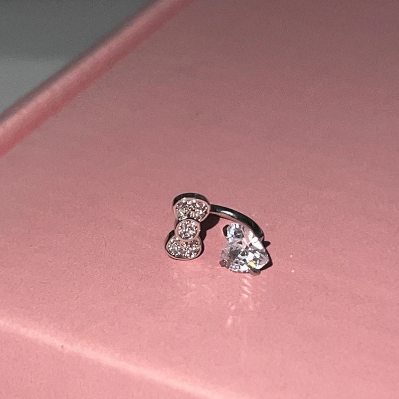 MyClosetAid Stainless Surgical Steel Earrings with Crystal Bow