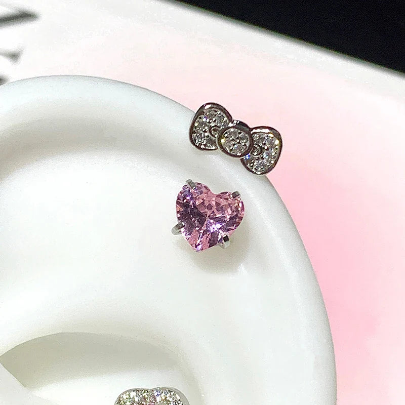 MyClosetAid Stainless Surgical Steel Earrings with Crystal Bow