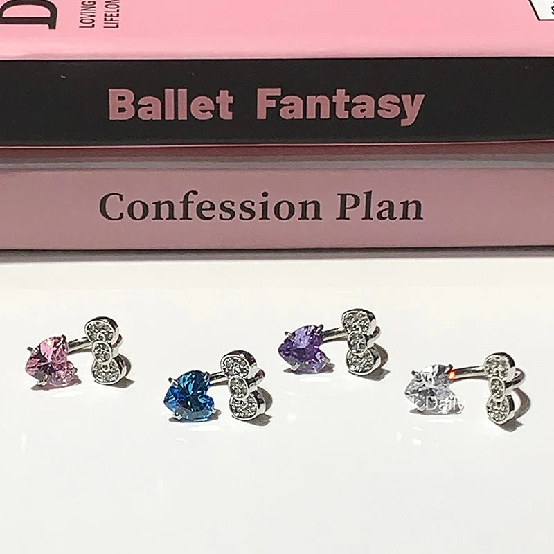 MyClosetAid Stainless Surgical Steel Earrings with Crystal Bow