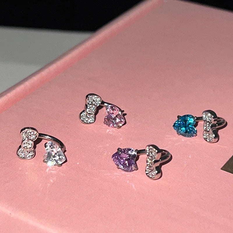MyClosetAid Stainless Surgical Steel Earrings with Crystal Bow