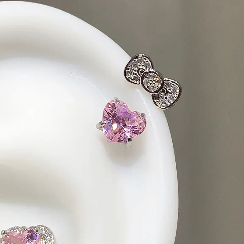 MyClosetAid Stainless Surgical Steel Earrings with Crystal Bow