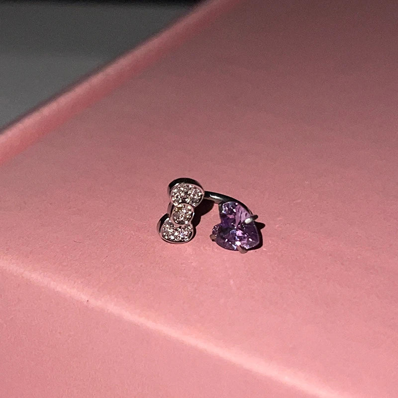 MyClosetAid Stainless Surgical Steel Earrings with Crystal Bow