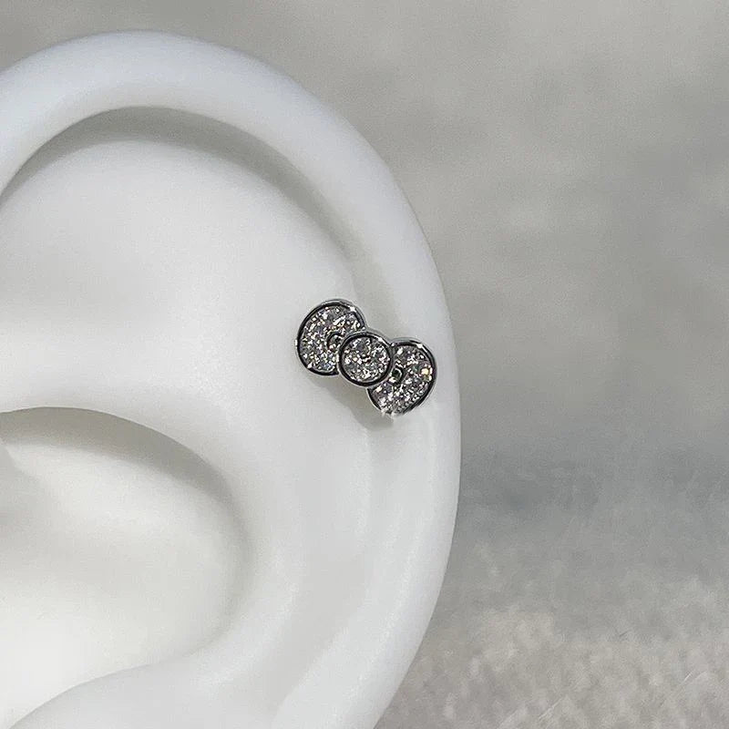 MyClosetAid Stainless Surgical Steel Earrings with Crystal Bow