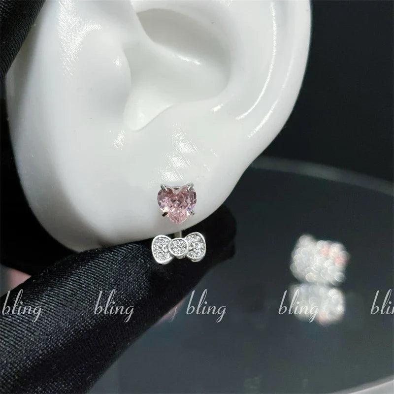 MyClosetAid Stainless Surgical Steel Earrings with Crystal Bow