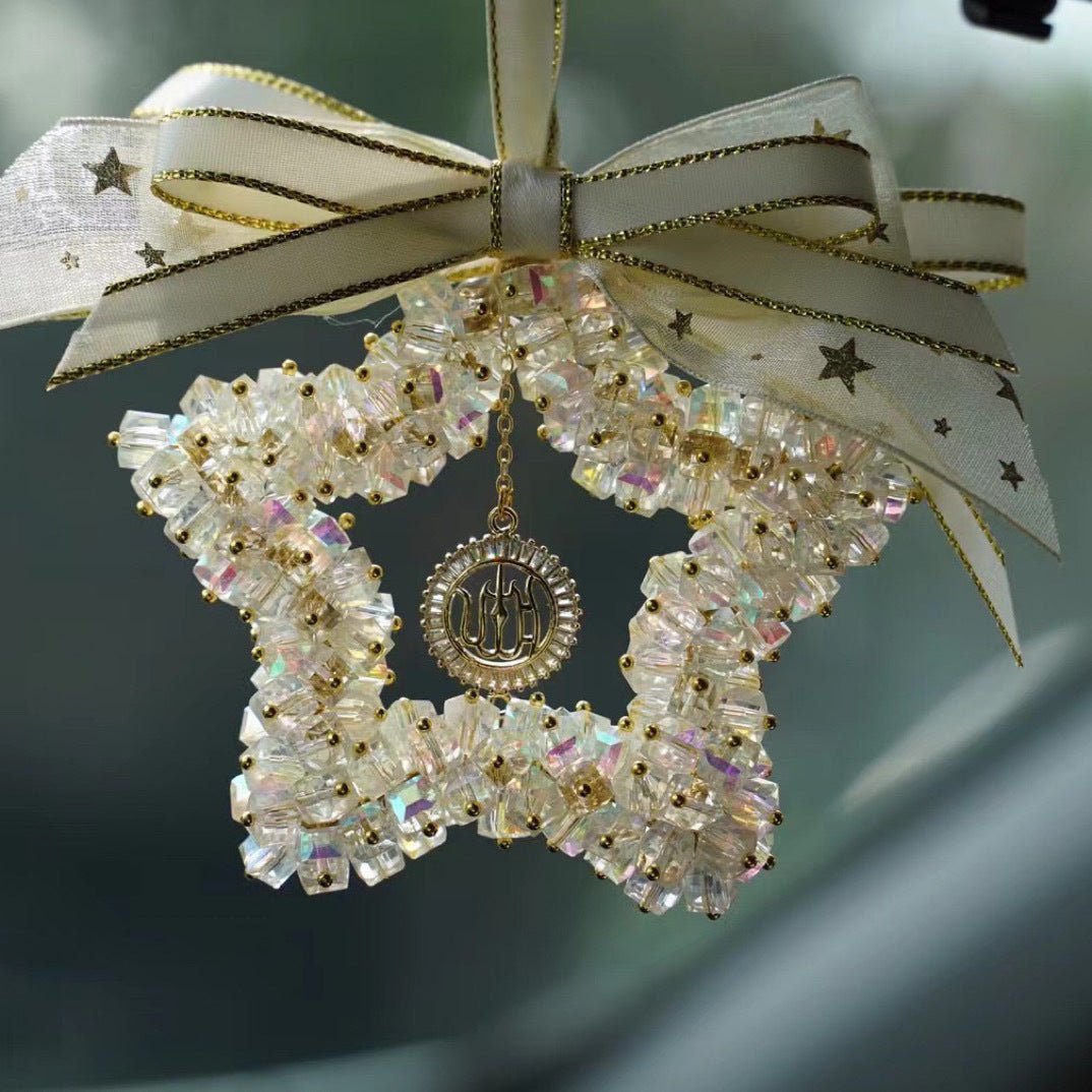 Mariam's Collection Star Moon Crystal Vehicle Hanging Ornament (MAC290) — construction detail