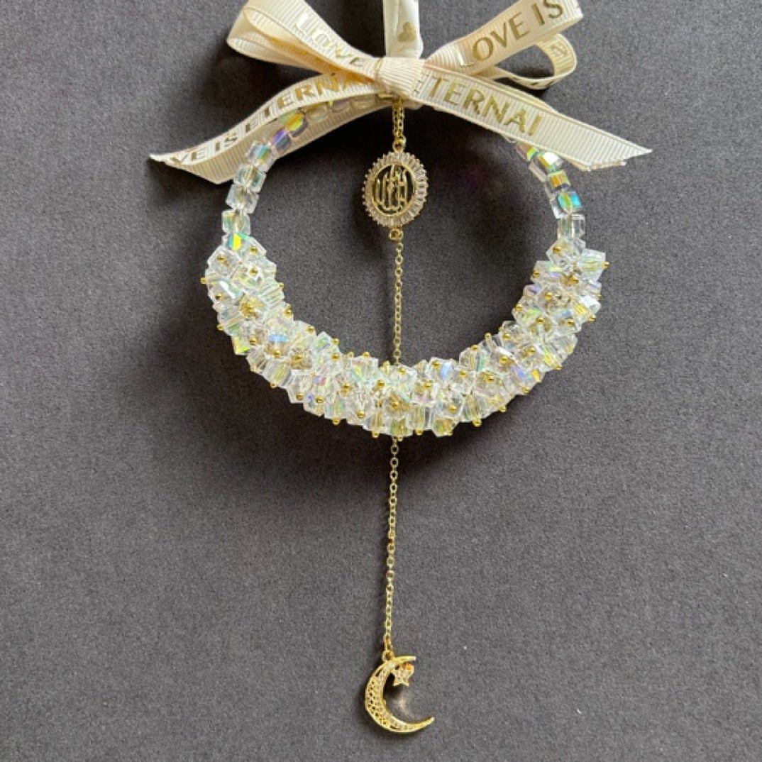 Mariam's Collection Star Moon Crystal Vehicle Hanging Ornament (MAC290) — main product shot