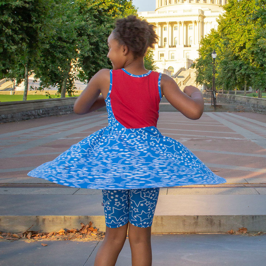 Princess Awesome & Boy Wonder Star-Spangled Shorts with Pockets — Princess Awesome & Boy Wonder branding close-up