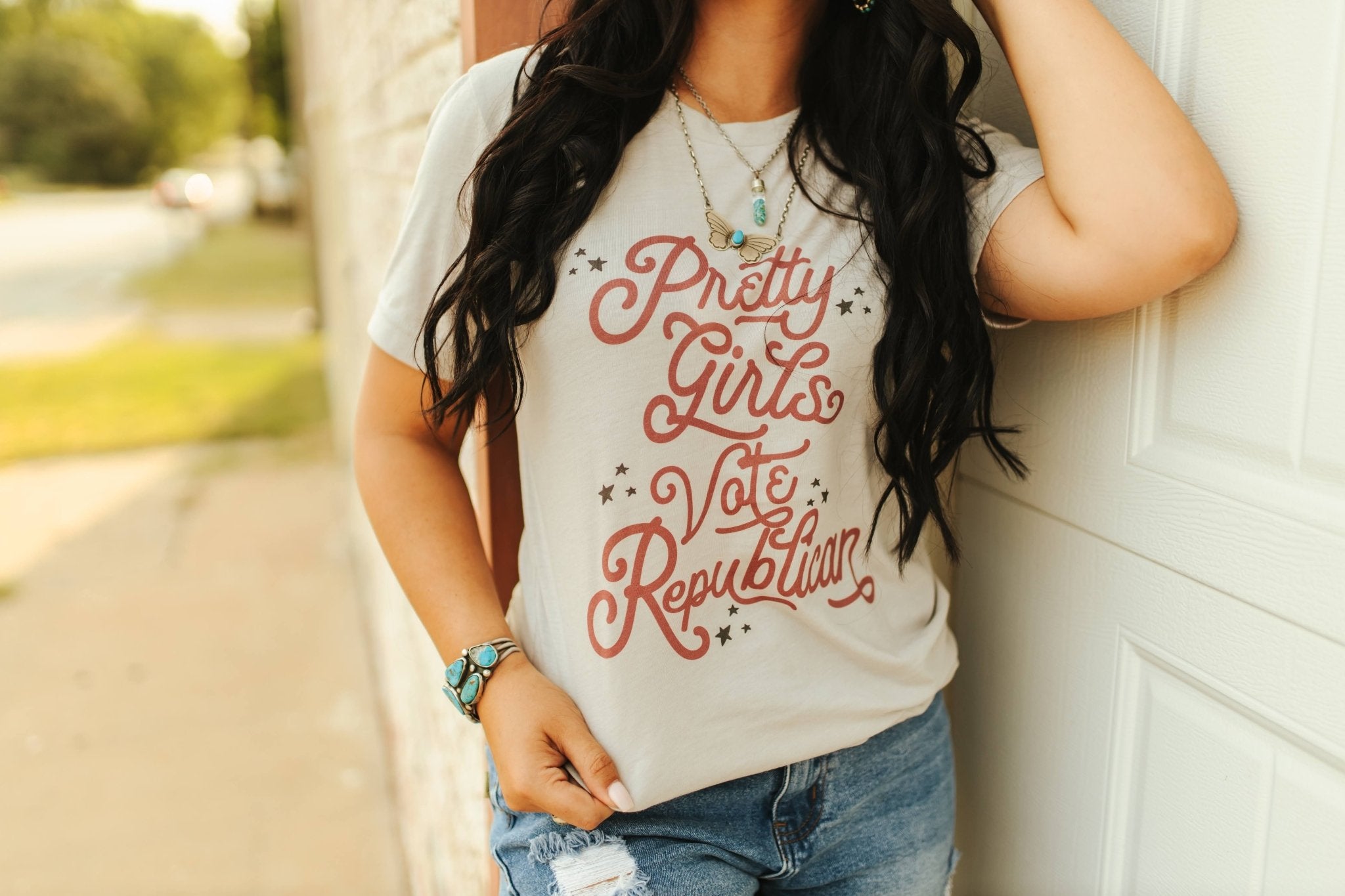 Wild Junkie Star Spangled Vote Republican Graphic Tee — lifestyle context