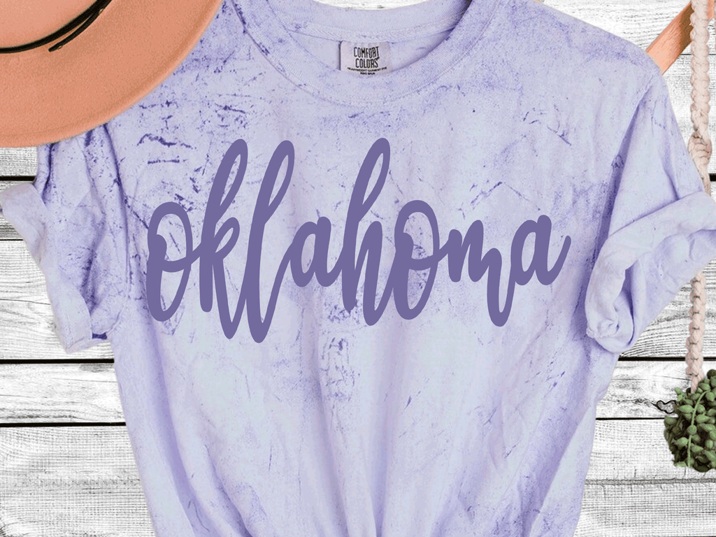 A Blessed Texas Mess Boutique Comfort Color Colorblast Tie Dye Spring State Shirts — main product shot