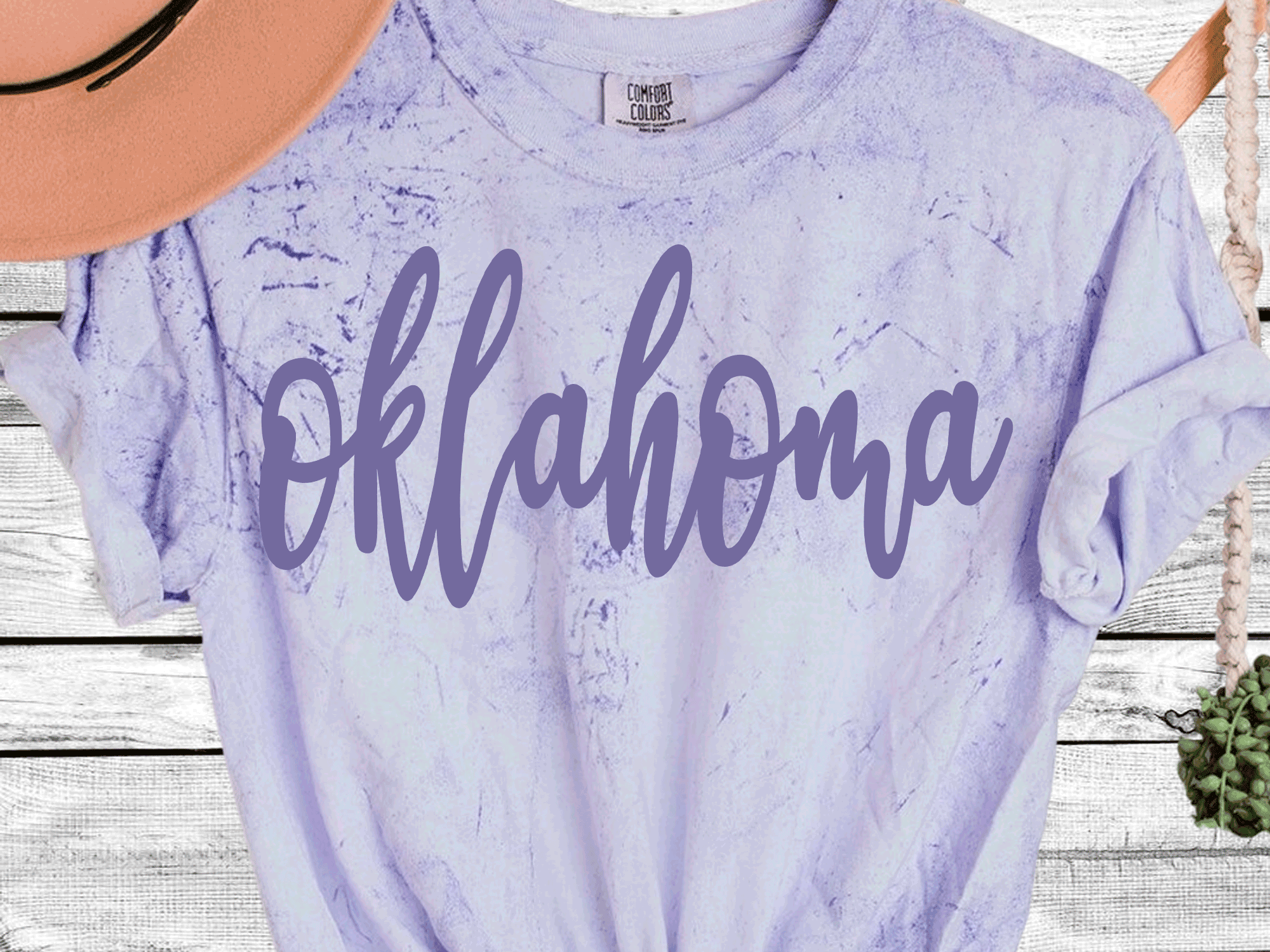 A Blessed Texas Mess Boutique Comfort Color Colorblast Tie Dye Spring State Shirts — main product shot
