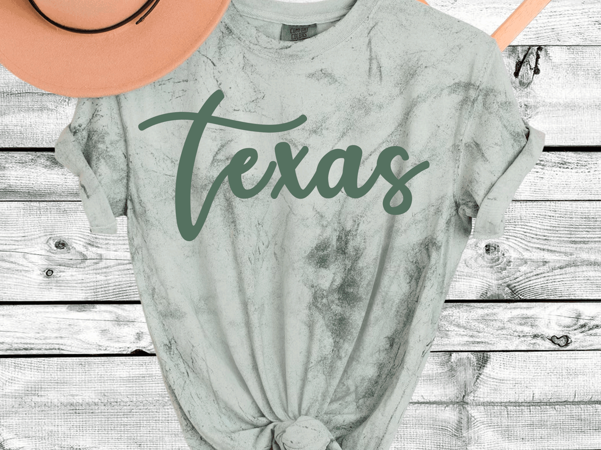 A Blessed Texas Mess Boutique Comfort Color Colorblast Tie Dye Spring State Shirts — detail shot 6