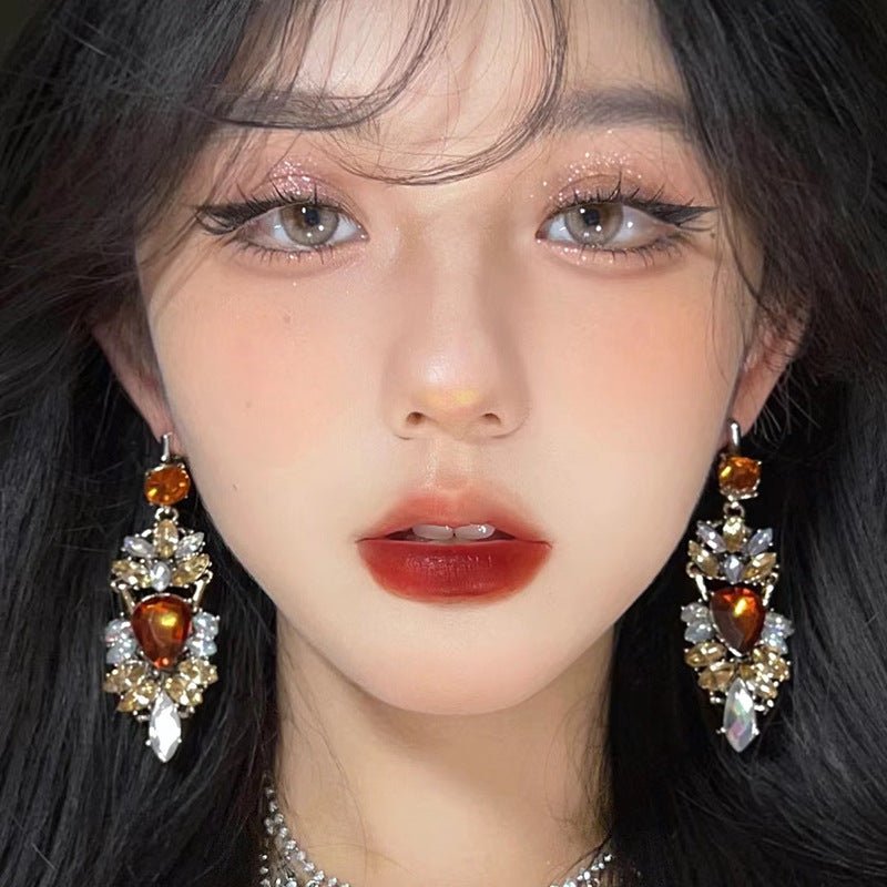 Mariam's Collection Statement Rhinestones Large Drop Earrings (MAC327) — main product shot