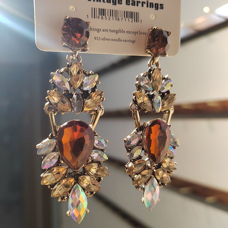 Mariam's Collection Statement Rhinestones Large Drop Earrings (MAC327) — product category context