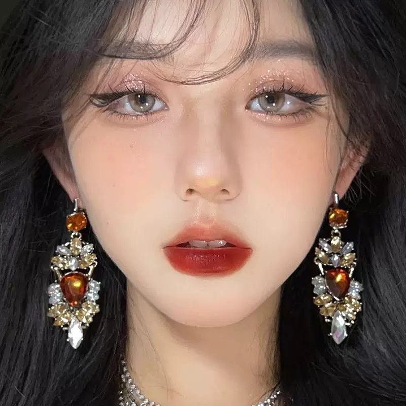 Mariam's Collection Statement Rhinestones Large Drop Earrings (MAC327) — detail shot 9