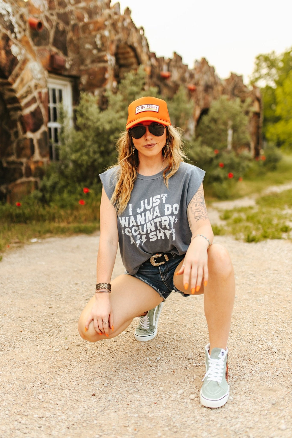 Wild Junkie Stay Rowdy Trucker Hat — back view