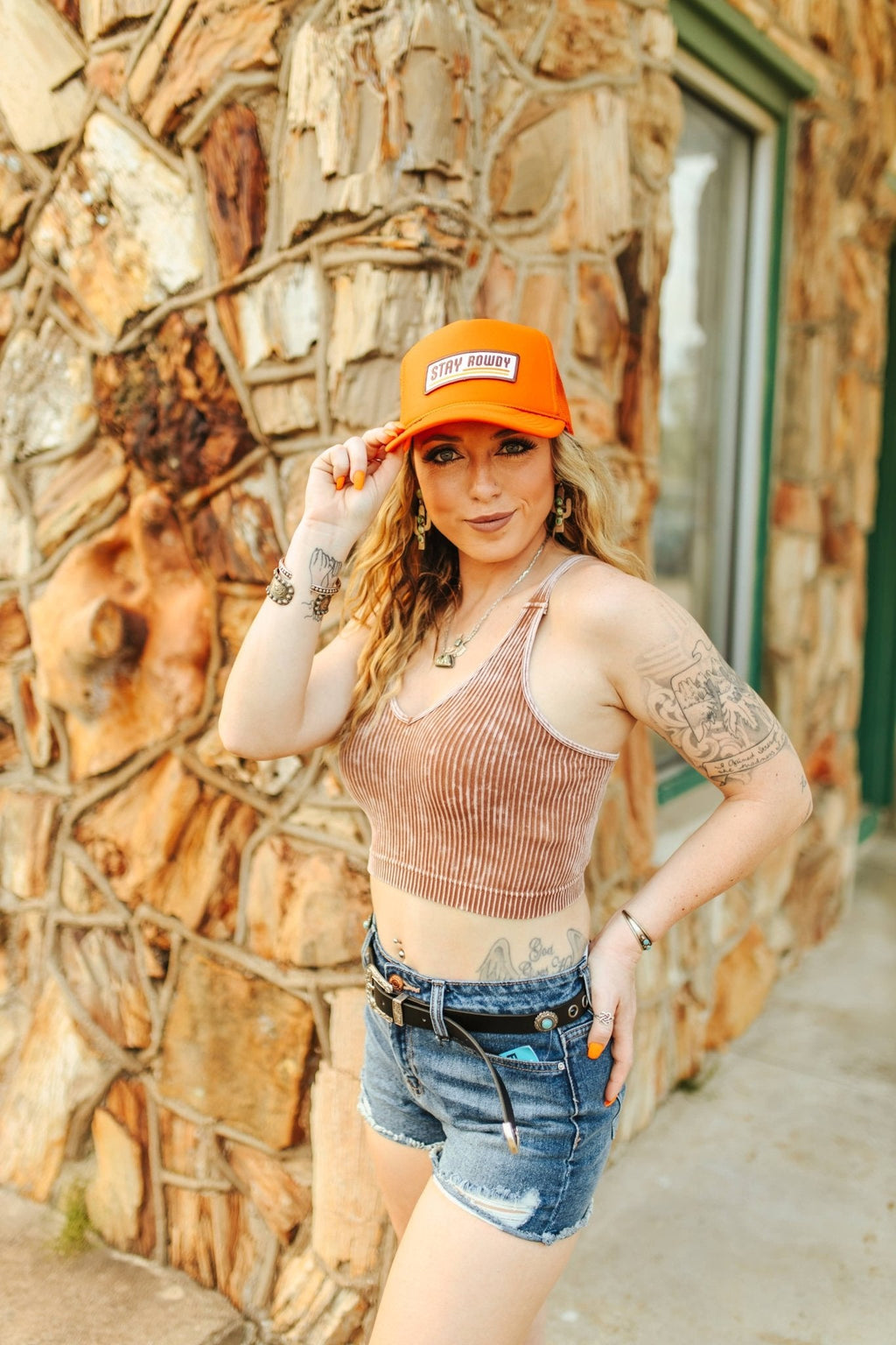 Wild Junkie Stay Rowdy Trucker Hat — side view