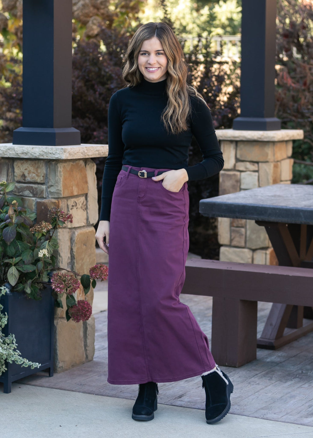Inherit Co. Stella Orchid Denim Maxi Skirt - FINAL SALE — main product shot