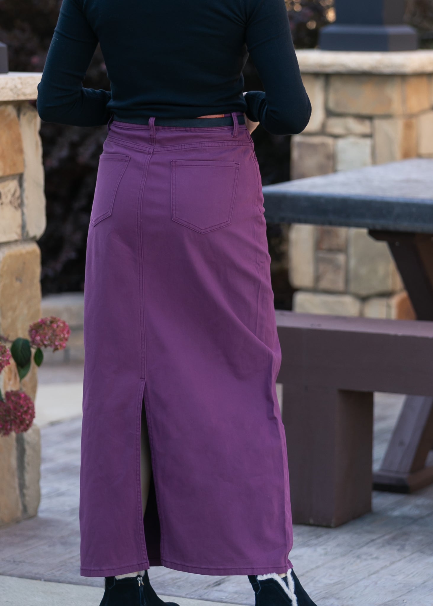 Inherit Co. Stella Orchid Denim Maxi Skirt - FINAL SALE — alternative angle