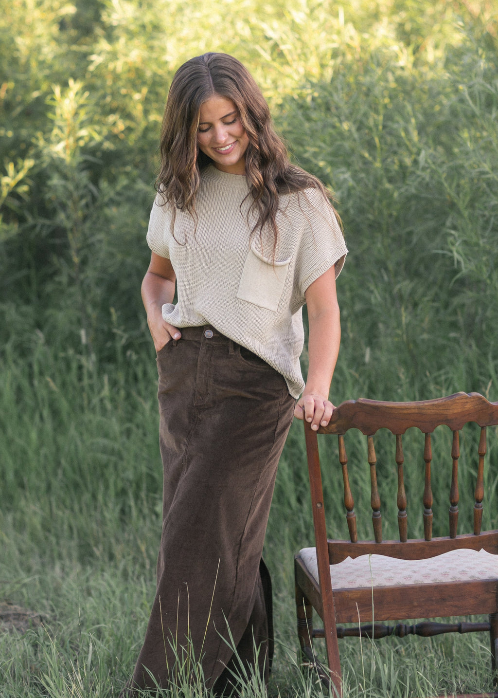 Inherit Co. Stella Maxi Corduroy Skirt - FINAL SALE — color detail