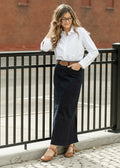 Inherit Co. Stella Navy Maxi Denim Skirt — main product shot