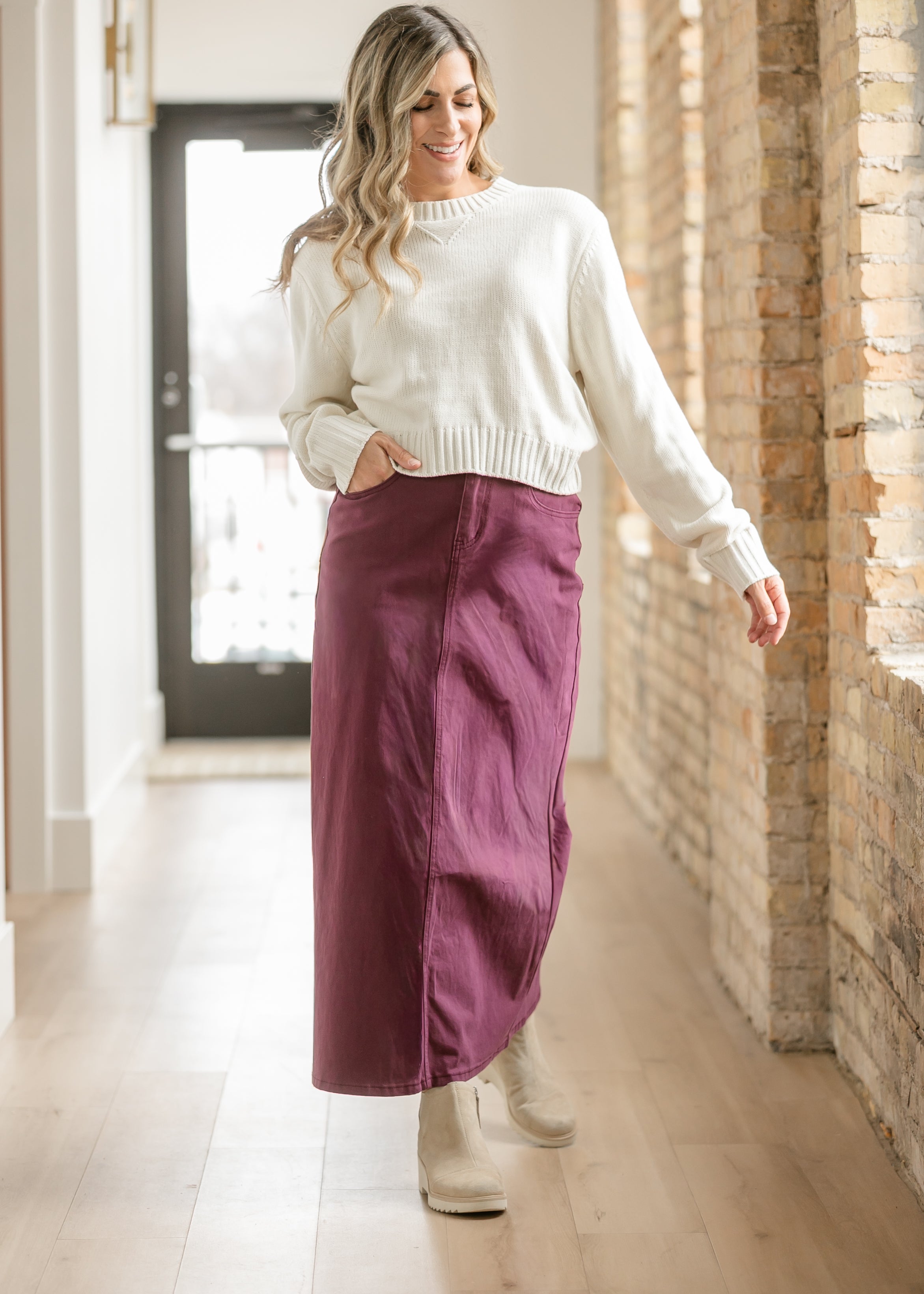 Inherit Co. Stella Orchid Denim Maxi Skirt - FINAL SALE — size reference