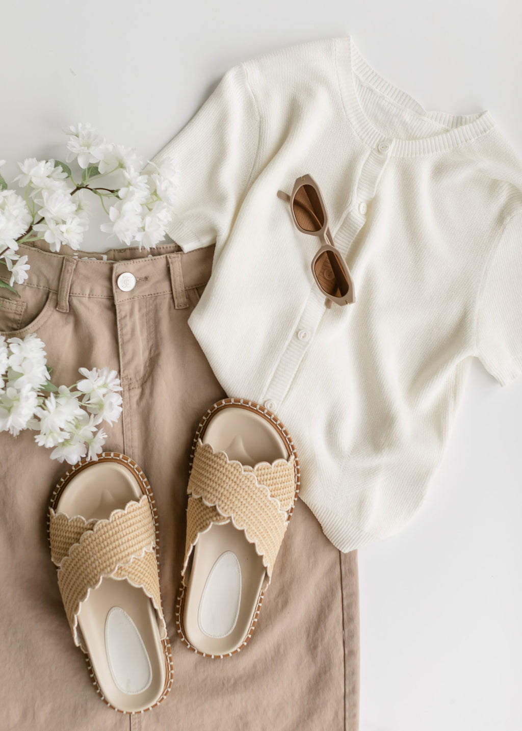 Inherit Co. Stella Simply Taupe Denim Maxi Skirt — size reference