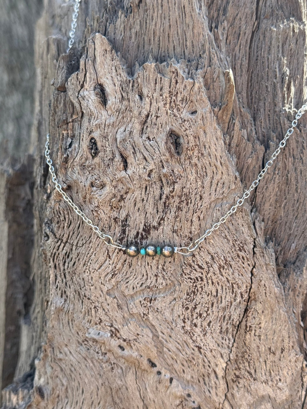 Wild Junkie Sterling Silver Beads with Turquoise Rondelle Necklace — main product shot