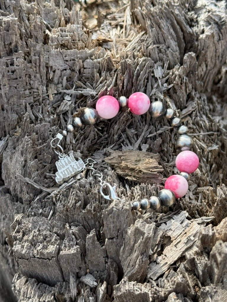Wild Junkie Sterling Silver Desert Rose Beaded Bracelet — side view