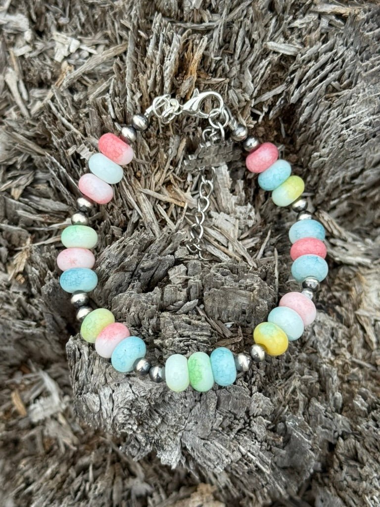 Wild Junkie Sterling Silver Pastel Opal Beaded Bracelet — main product shot