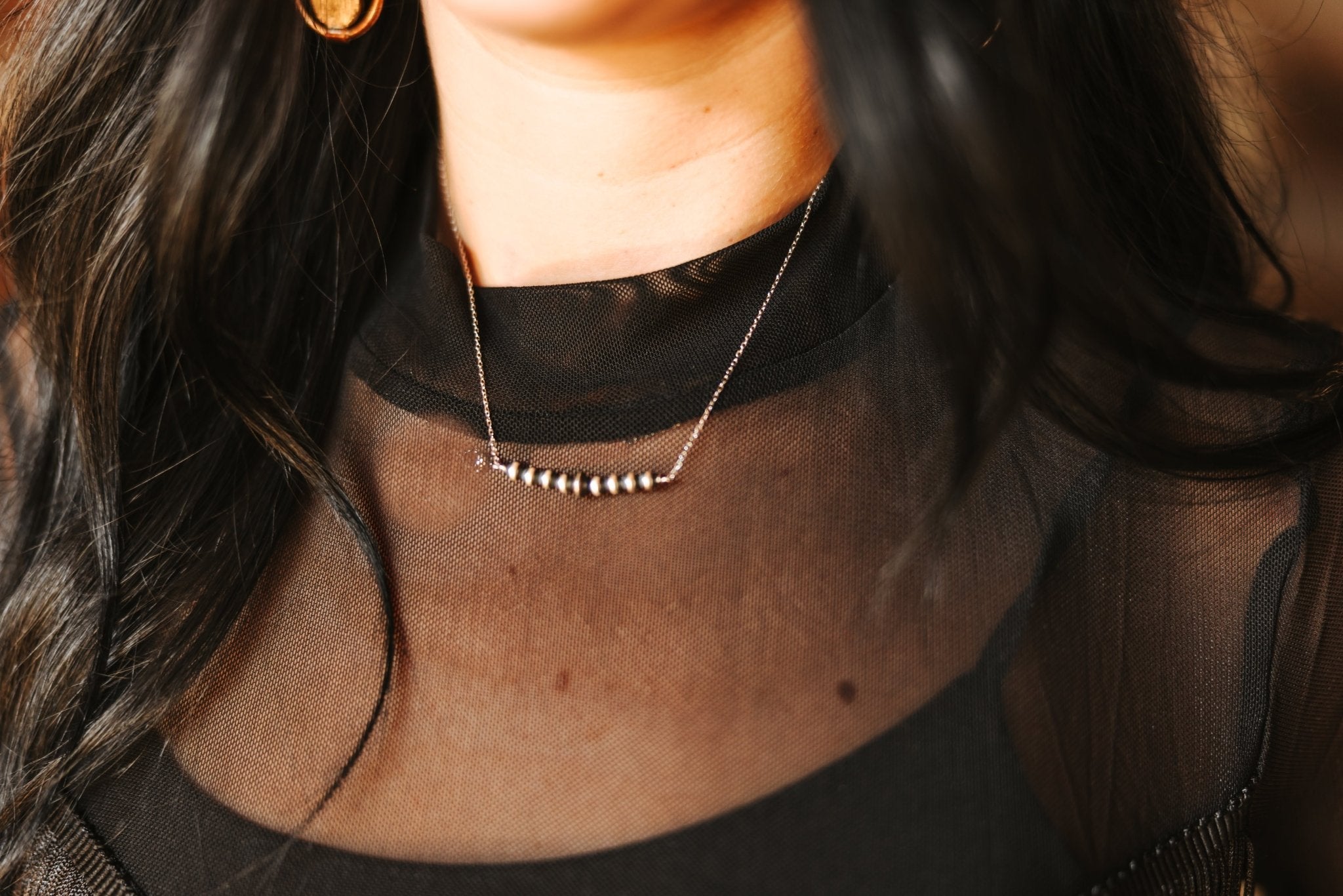 Wild Junkie Sterling Silver Pearls Chain Necklace — main product shot