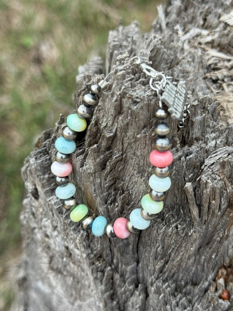 Wild Junkie Sterling Silver Spring Pastel Opal Bracelet — Silver detail
