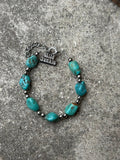 Wild Junkie Sterling Silver Turquoise Nugget Beaded Bracelet — main product shot