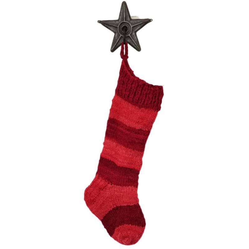 Darn Good Yarn Striped Christmas Stocking Knit and Crochet Kit — construction detail