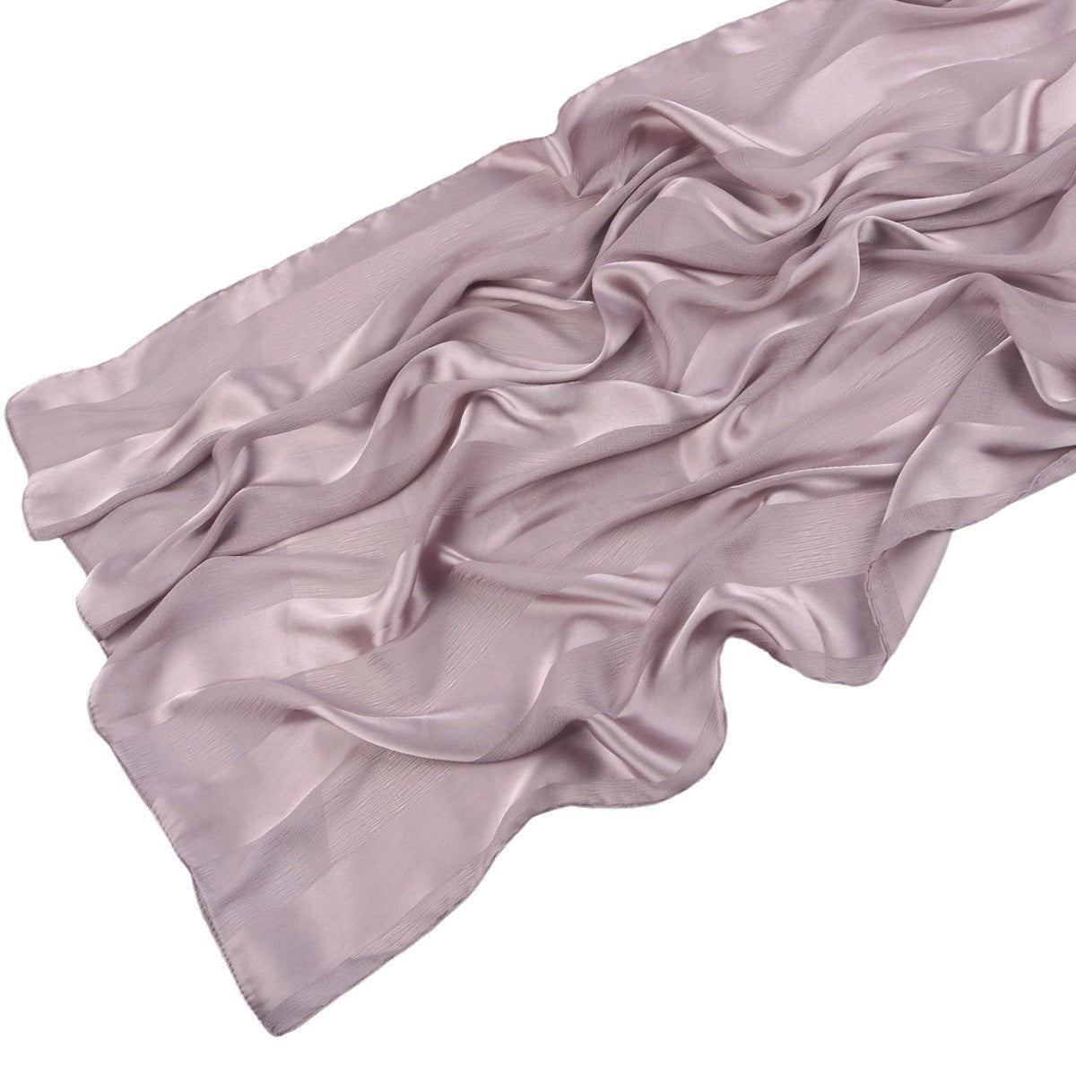 Mariam's Collection Striped Crinkle Chiffon Hijab with Organic Texture (MH143) — fabric or material detail