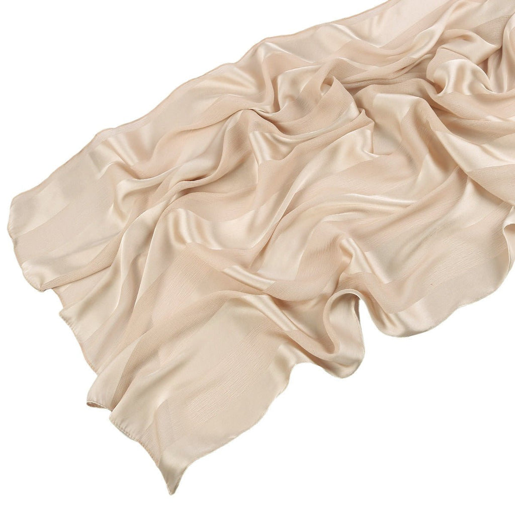 Mariam's Collection Striped Crinkle Chiffon Hijab with Organic Texture (MH143) — flat-lay composition